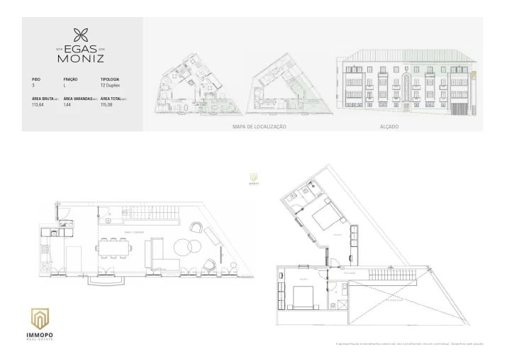 Apartamento T2 para Venda em Cedofeita, Santo Ildefonso, Sé, Miragaia, São Nicolau e Vitória Planta 1