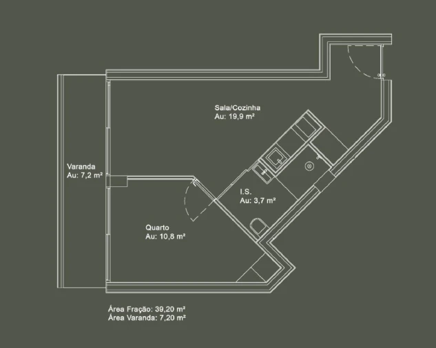 Apartamento T2 para Venda em Custóias, Leça do Balio e Guifões Planta 1