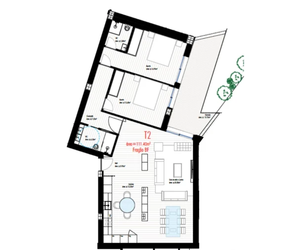 Apartamento T2 para Venda em Freamunde Planta 1