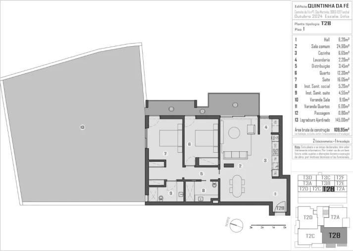 Apartamento T2 para Venda em São Martinho Planta 1