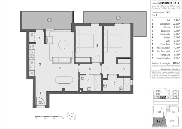 Apartamento T2 para Venda em São Martinho Planta 1