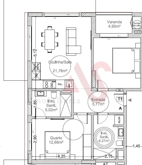 Apartamento T2 para Venda em Armação de Pera