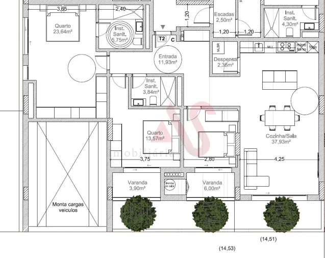 Apartamento T3 para Venda em Armação de Pera Planta 1