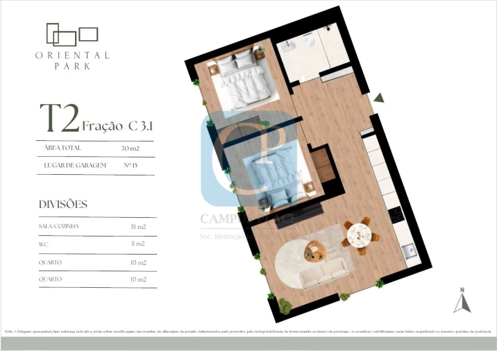 Apartamento T2 para Venda em Campanhã Planta 1