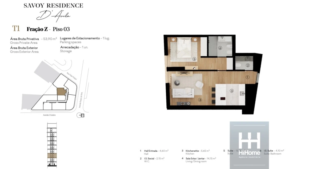 Apartamento T1 para Venda em Avenidas Novas Foto 10