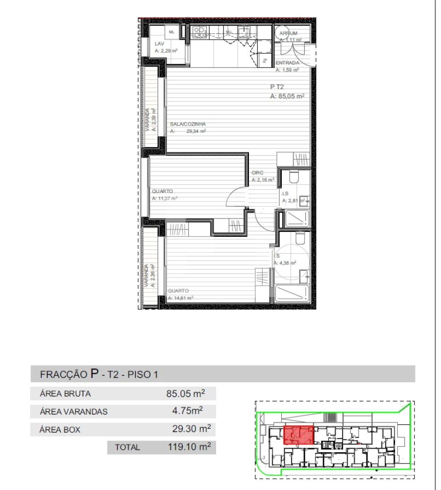 Apartamento T2 para Venda em Grijo Foto 17