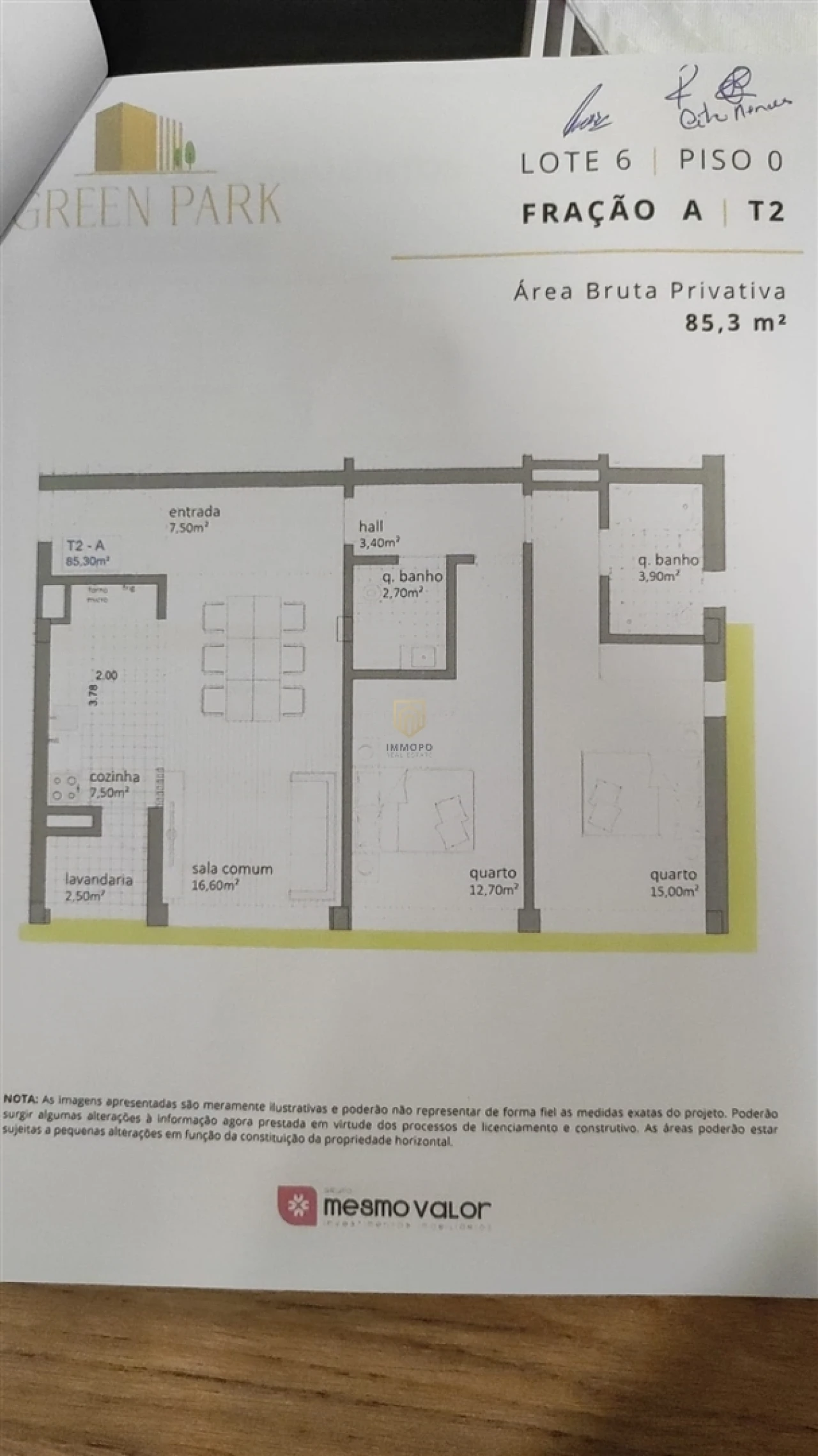 Apartamento T2 para Venda em Custóias, Leça do Balio e Guifões Planta 2