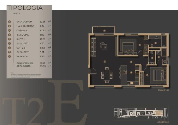 Apartamento T2 para Venda em São Martinho Planta 1