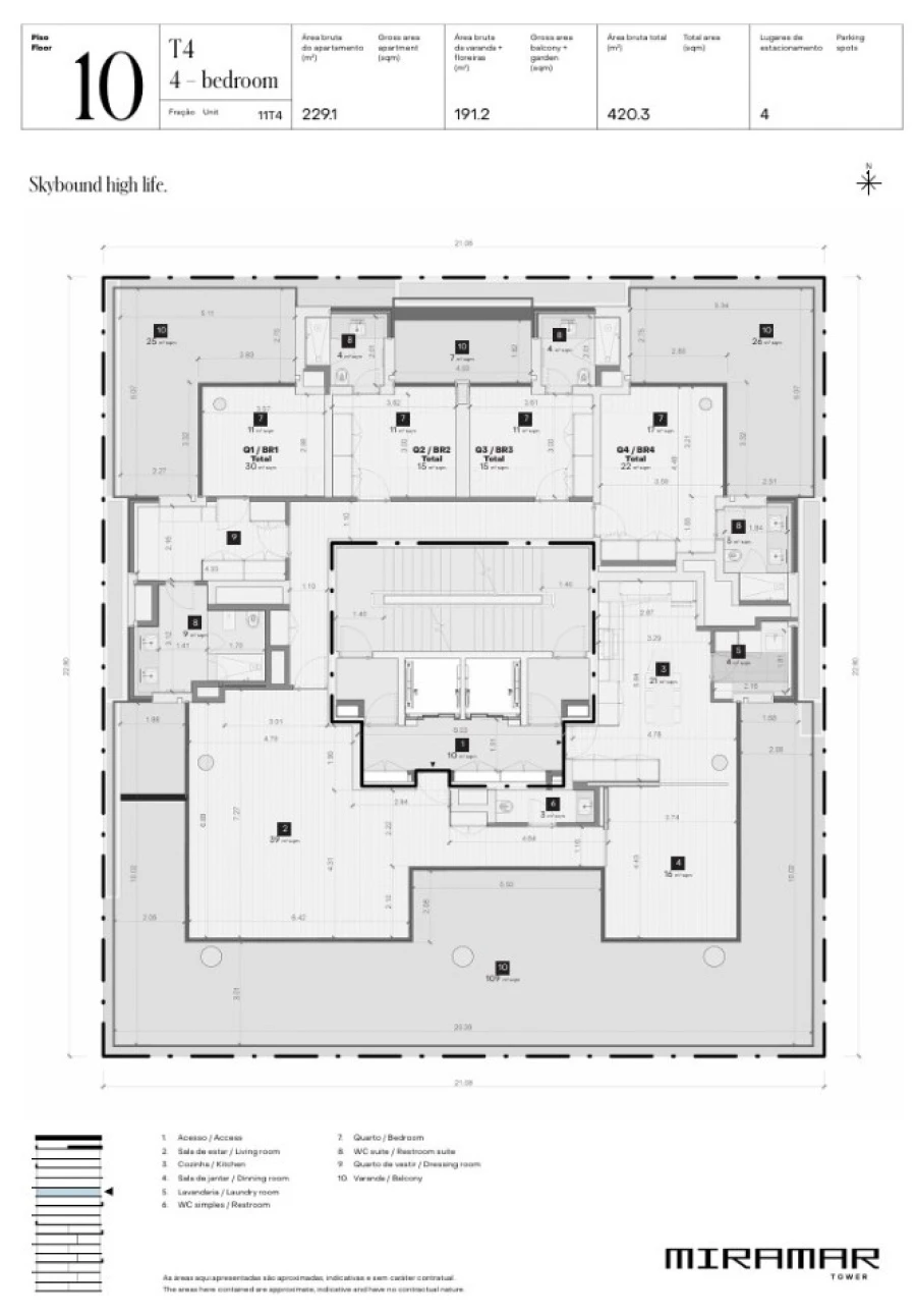 Apartamento T4 para Venda em Aldoar, Foz do Douro e Nevogilde Planta 1