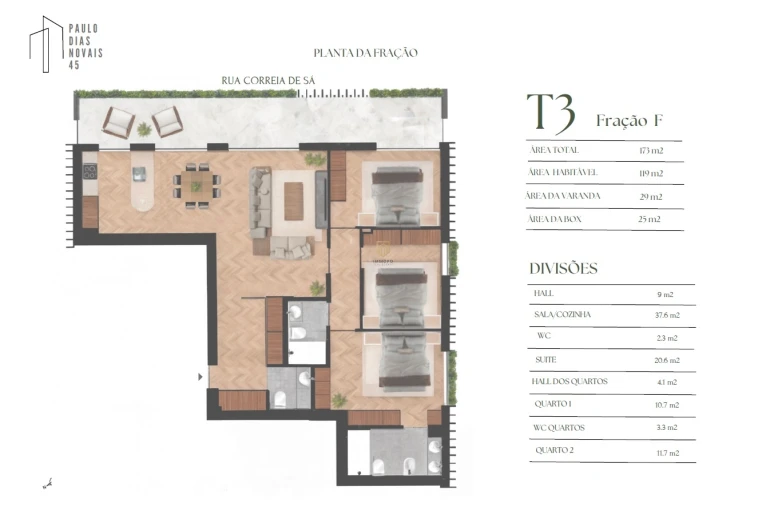 Apartamento T3 para Venda em Lordelo do Ouro e Massarelos Planta 1