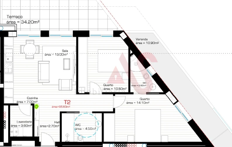 Apartamento T2 para Venda em Silvares, Pias, Nogueira e Alvarenga Foto 8