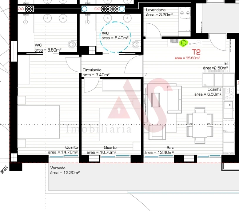 Apartamento T2 para Venda em Silvares, Pias, Nogueira e Alvarenga Foto 8