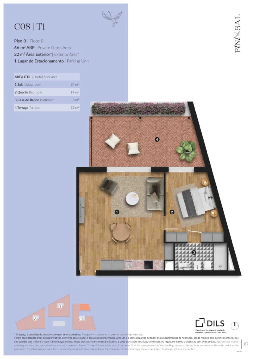 Apartamento T1 para Venda em Santa Maria do Castelo e Santiago e Santa Susana Planta 1