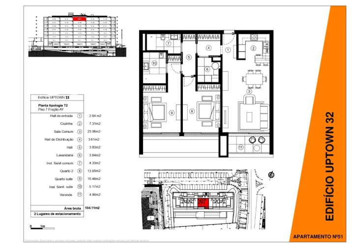 Apartamento T2 para Venda em São Martinho Planta 1