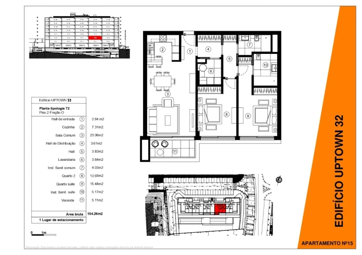 Apartamento T2 para Venda em São Martinho Planta 1