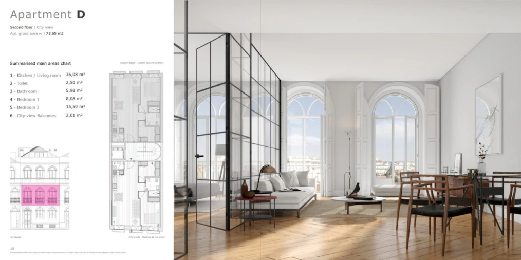Apartamento T2 para Venda em Aldoar, Foz do Douro e Nevogilde Planta 1
