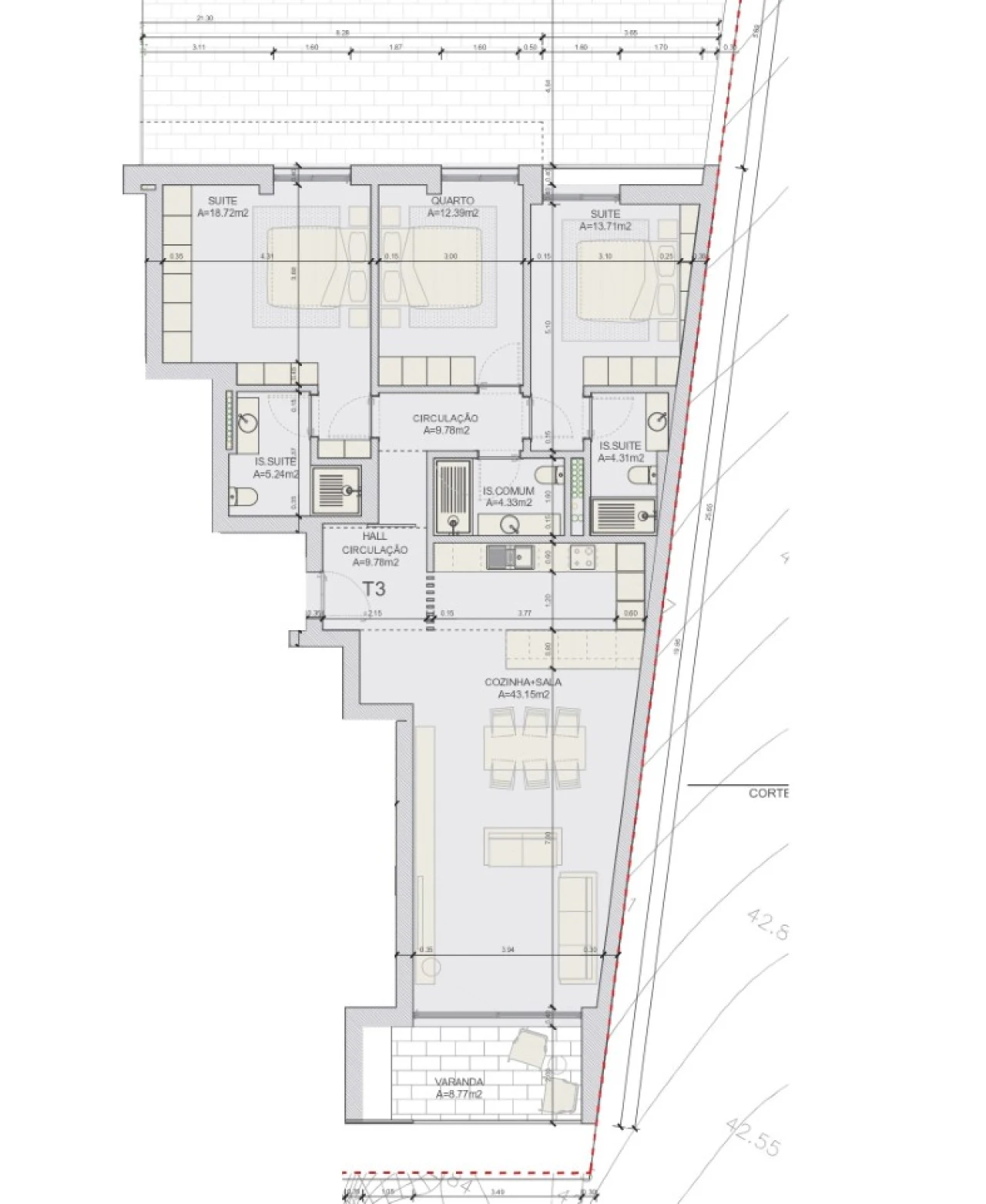 Apartamento T3 para Venda em Loures Planta 3