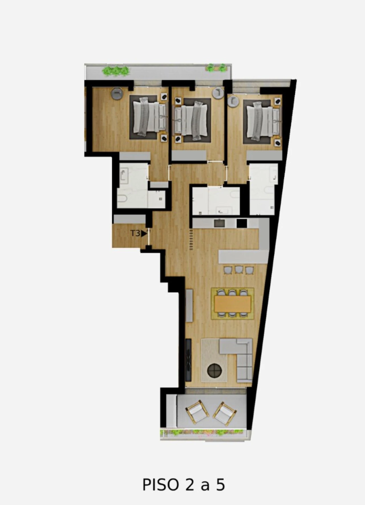 Apartamento T3 para Venda em Loures Planta 2
