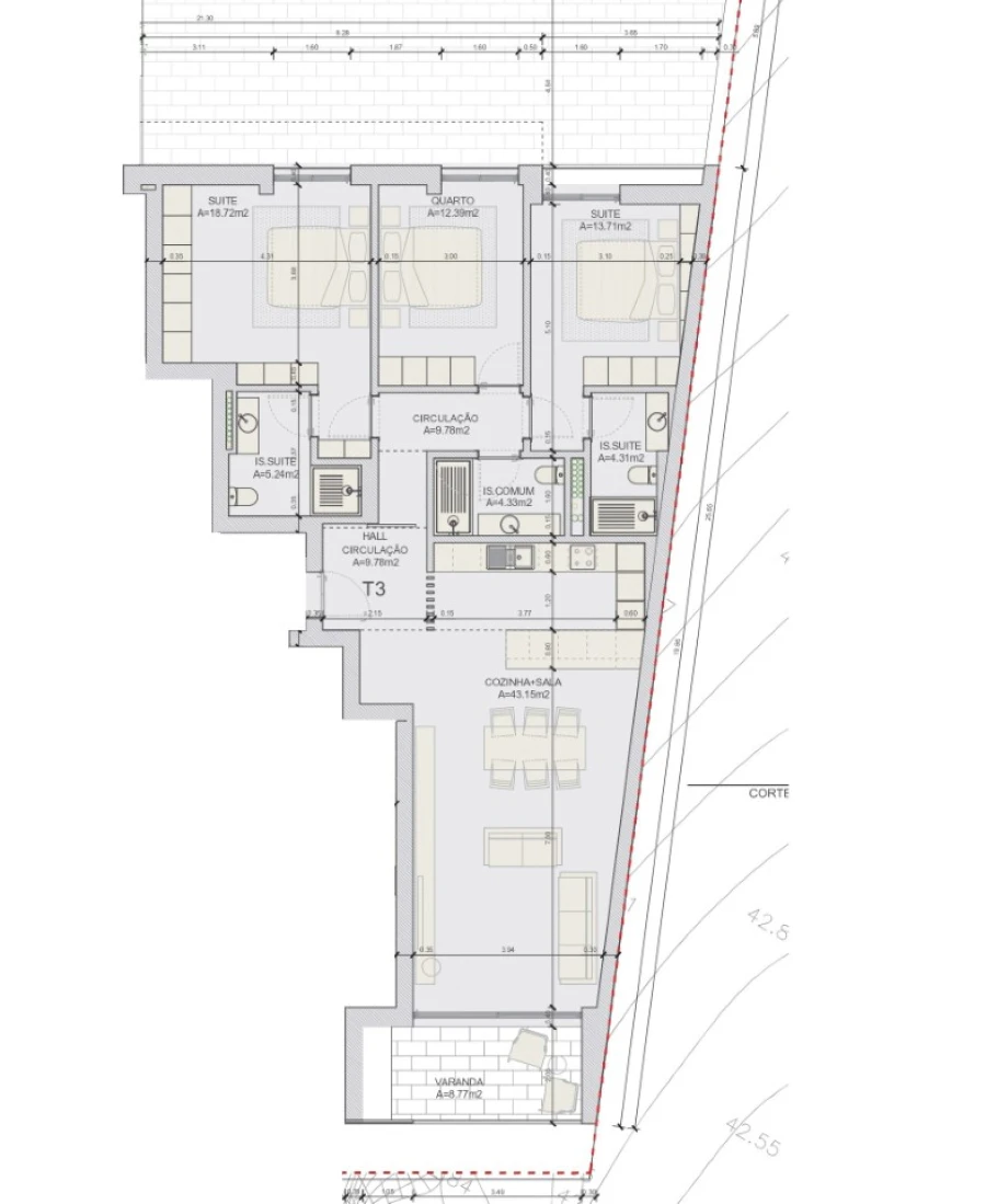 Apartamento T3 para Venda em Loures Planta 3