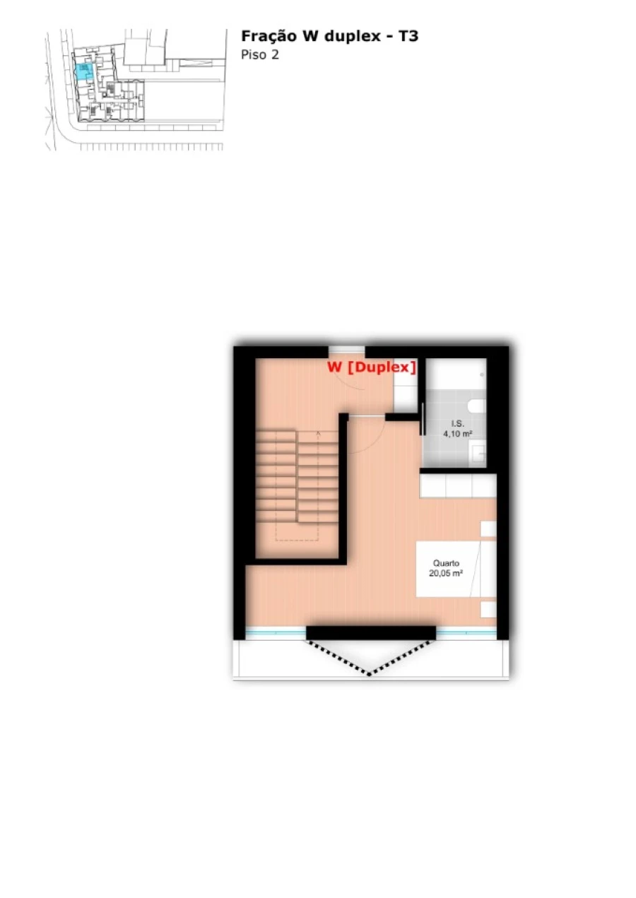 Apartamento T3 para Venda em Glória e Vera Cruz Planta 1