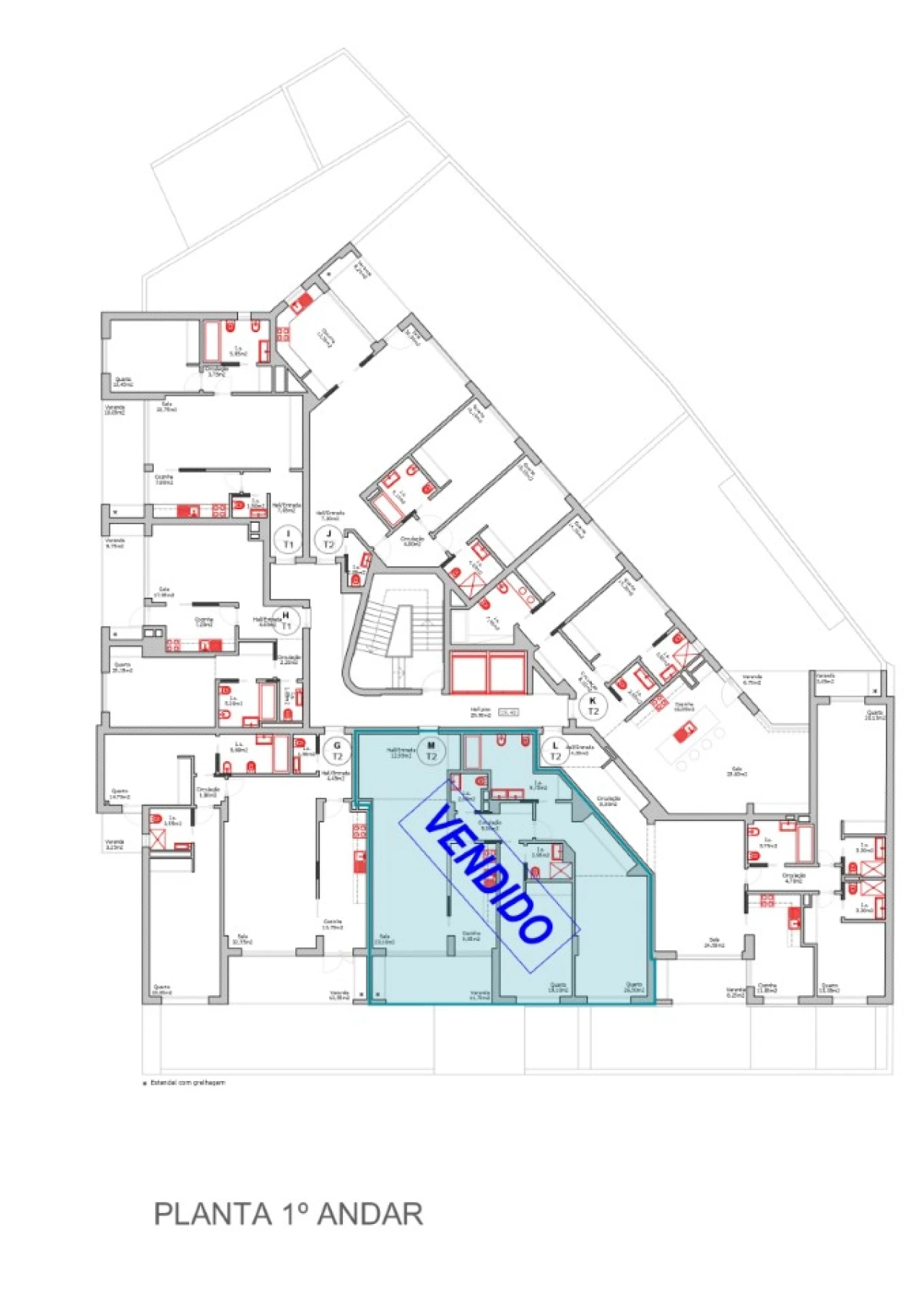 Apartamento T2 para Venda em Portimão Planta 2