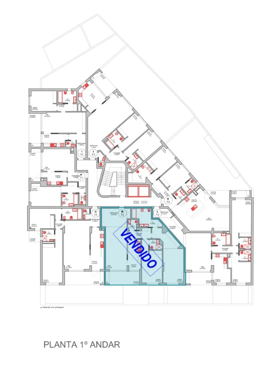 Apartamento T2 para Venda em Portimão Planta 2
