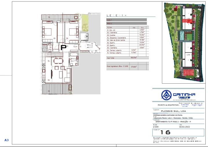 Apartamento T2 para Venda em Pechão Planta 1