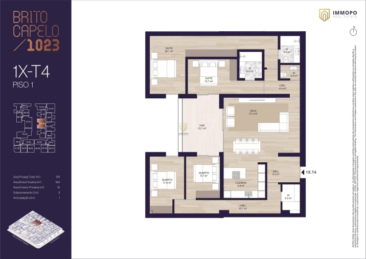 Apartamento T4 para Venda em Matosinhos e Leça da Palmeira Planta 1