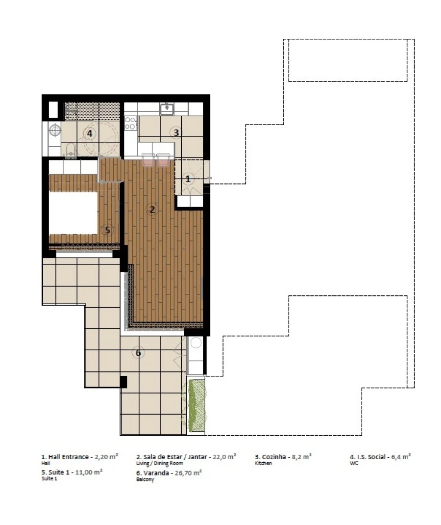 Apartamento T1 para Venda em São Martinho Planta 1