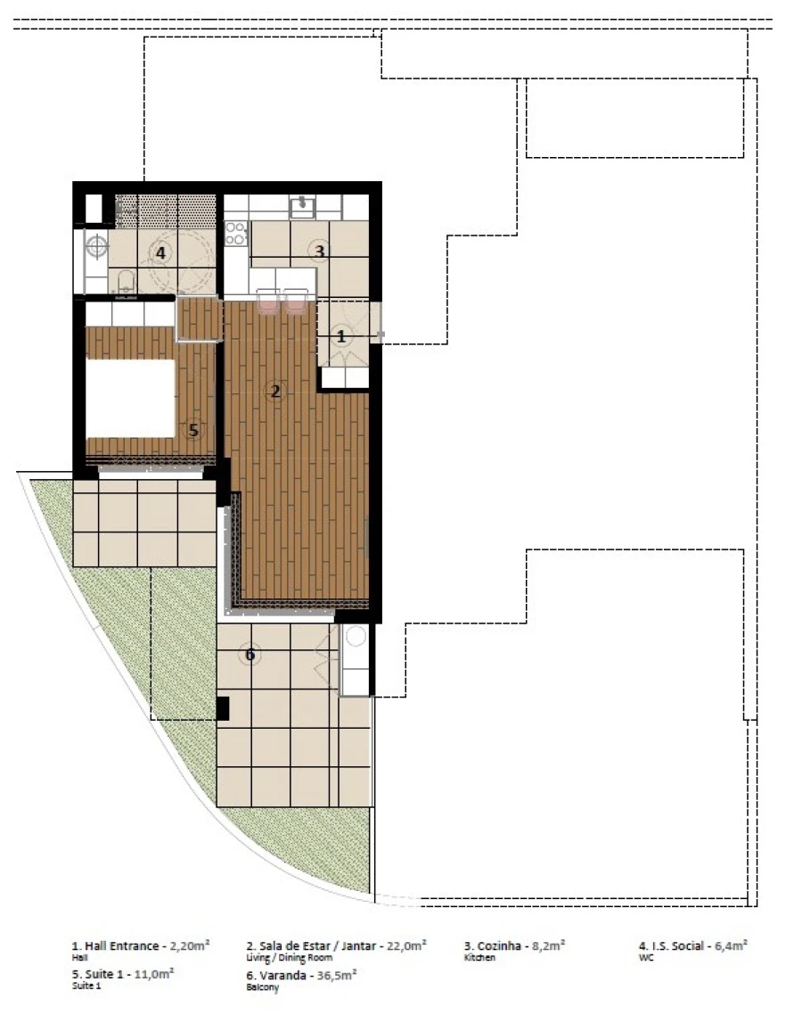 Apartamento T1 para Venda em São Martinho Planta 1