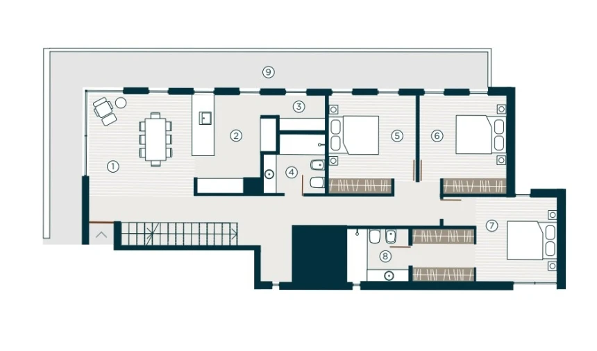 Apartamento T3 para Venda em Santa Marinha e São Pedro da Afurada Planta 1