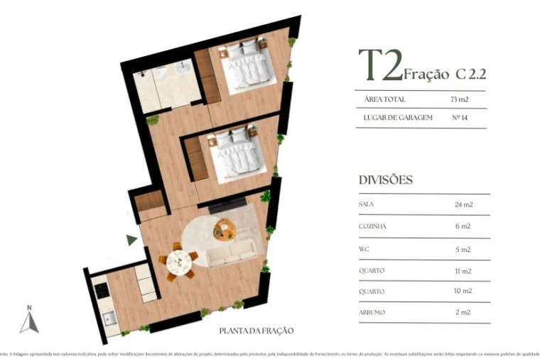 Apartamento T2 para Venda em Campanhã Planta 1