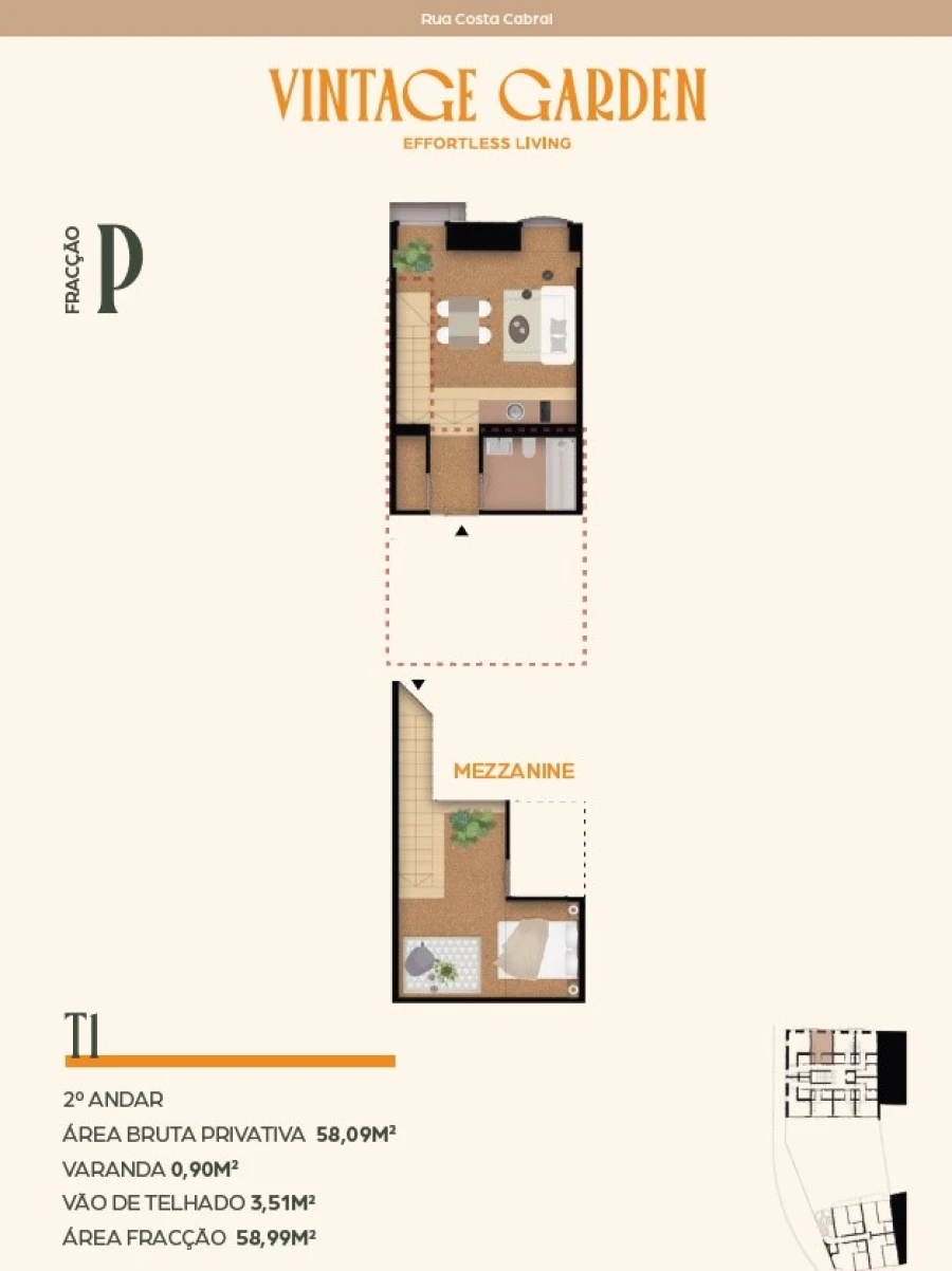 Apartamento T1 para Venda em Paranhos Planta 1