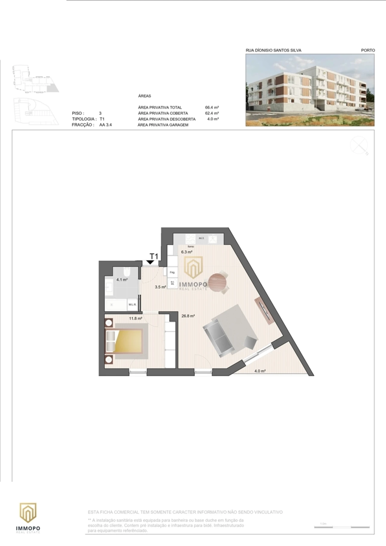 Apartamento T1 para Venda em Paranhos Foto 21