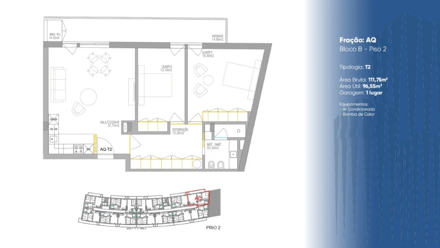 Apartamento T2 para Venda em Gualtar Planta 1