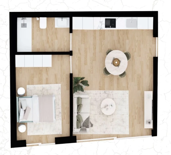 Apartamento T1 para Venda em Glória e Vera Cruz Planta 1