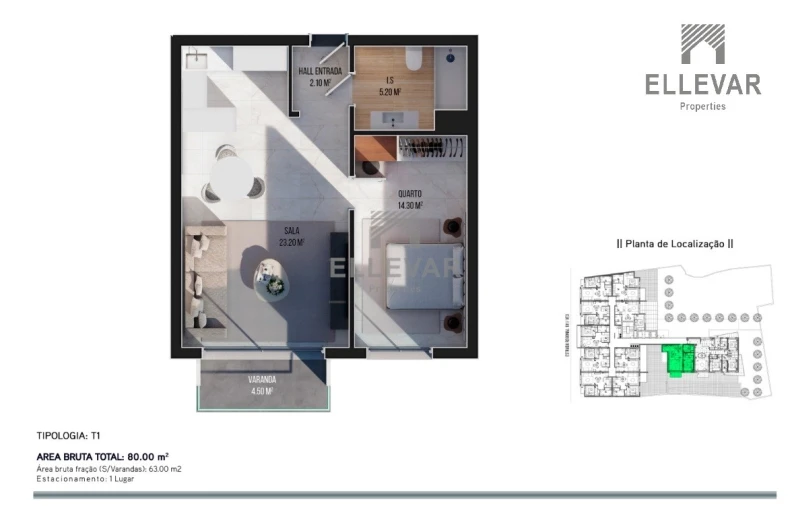 Apartamento T1 para Venda em Ribeira Brava Foto 11