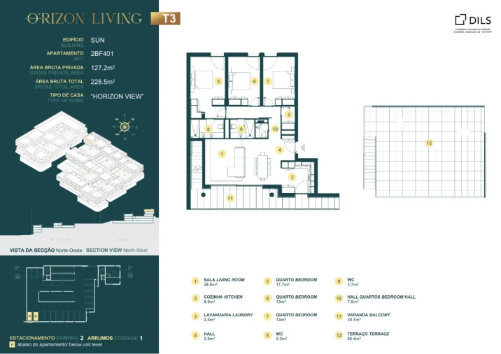 Apartamento T3 para Venda em Gondomar (São Cosme), Valbom e Jovim Planta 1