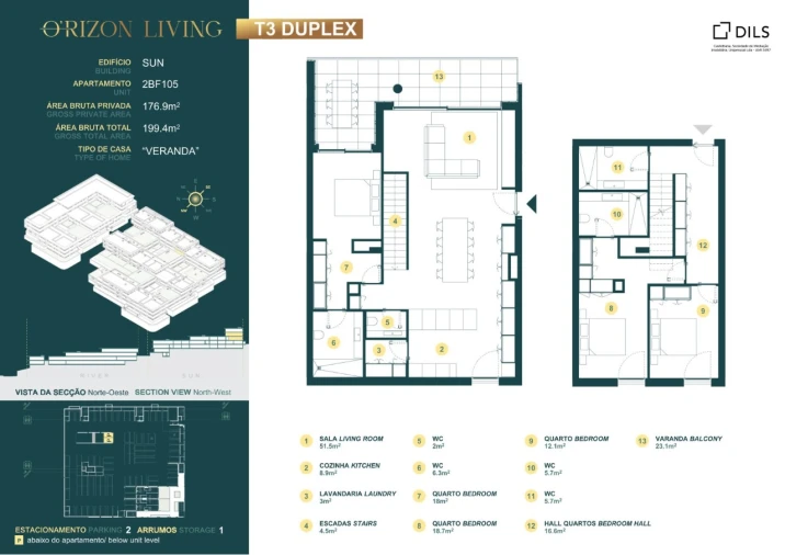 Apartamento T3 para Venda em Gondomar (São Cosme), Valbom e Jovim Planta 1