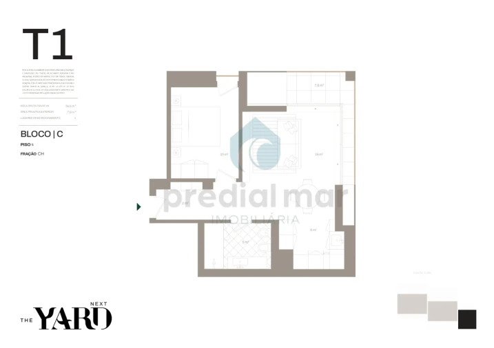 Apartamento T1 para Venda em Santa Marinha e São Pedro da Afurada Planta 1