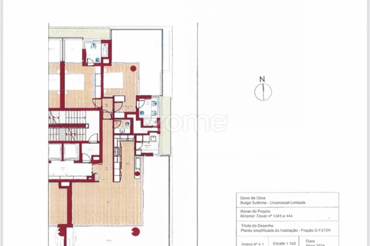 Apartamento T2 para Arrendamento em Aldoar, Foz do Douro e Nevogilde Planta 1