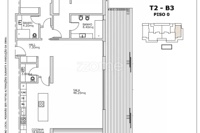 Apartamento T2 para Venda em Carcavelos e Parede