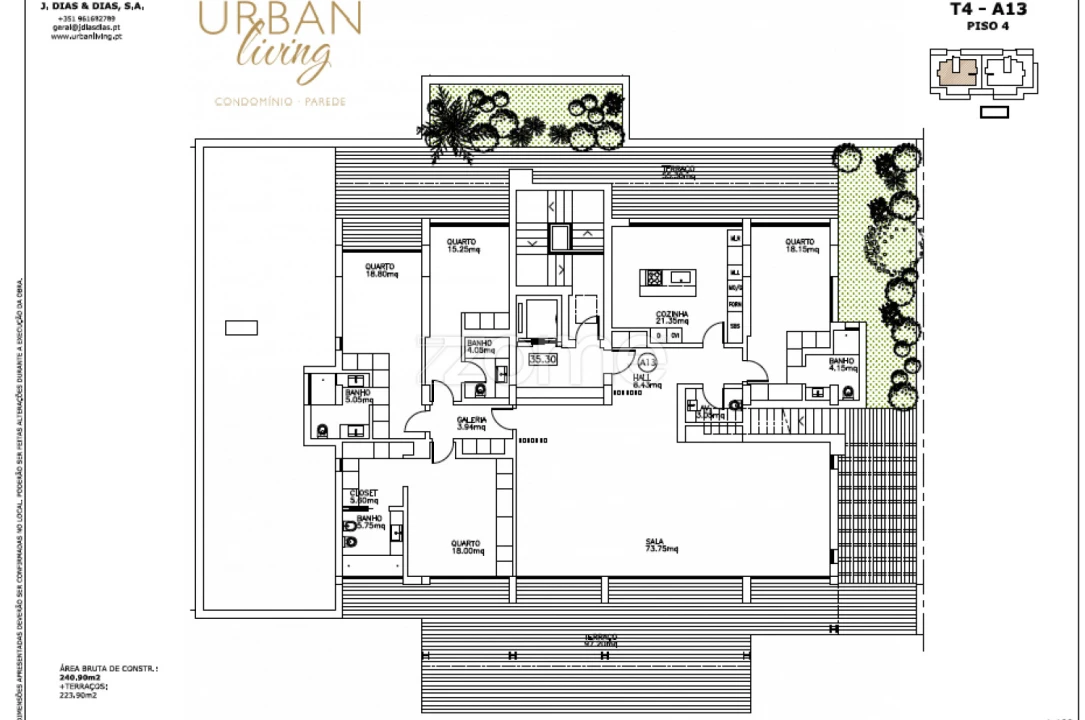 Apartamento T4 para Venda em Carcavelos e Parede Foto 31