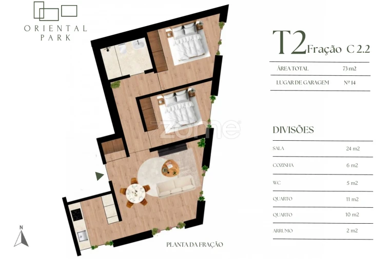 Apartamento T2 para Venda em Campanhã Planta 1