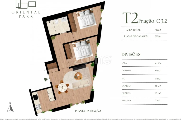 Apartamento T2 para Venda em Campanhã Planta 1