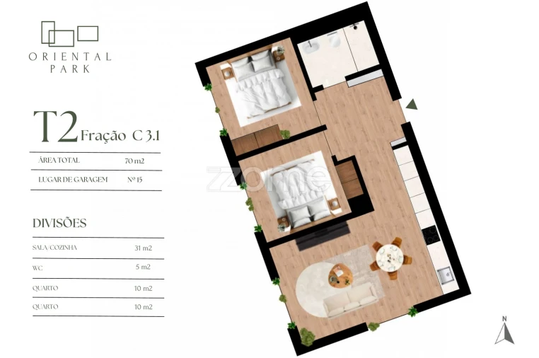Apartamento T2 para Venda em Campanhã Planta 1