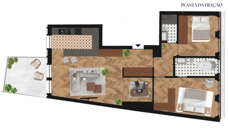 Apartamento T2 para Venda em Cedofeita, Santo Ildefonso, Sé, Miragaia, São Nicolau e Vitória Planta 1