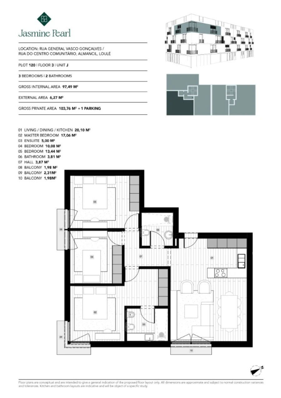 Apartamento T3 para Venda em Almancil Planta 1