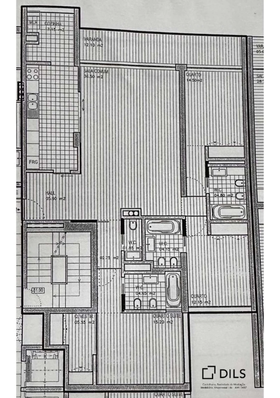 Apartamento T3 para Venda em Canidelo Planta 1