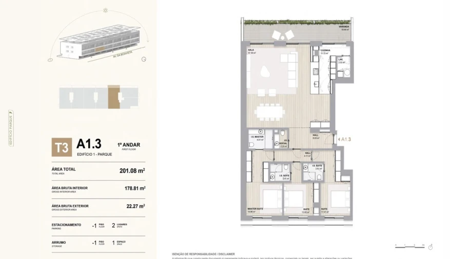 Apartamento T3 para Venda em Aldoar, Foz do Douro e Nevogilde Planta 1
